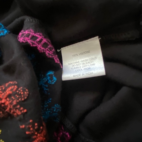 Axel Hazel Black Embroidered Hi-lo Boho Skirt M - Picture 3 of 6